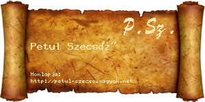 Petul Szecső névjegykártya